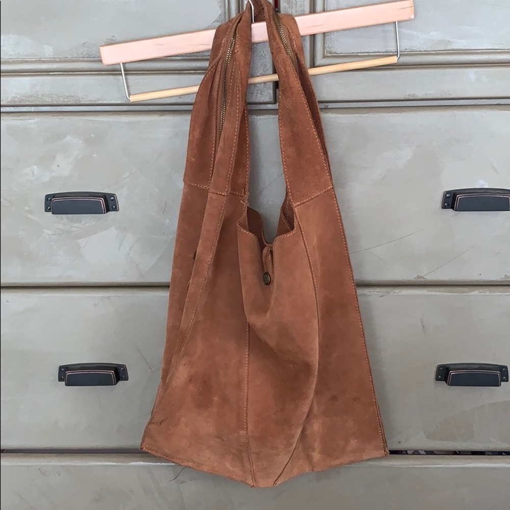 Suede free people tote